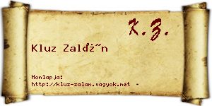 Kluz Zalán névjegykártya