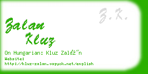 zalan kluz business card